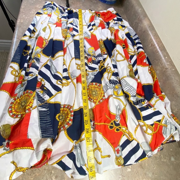 Golden Gate Scarf Print Pleated Midi Skirt 44 - Picture 7 of 12
